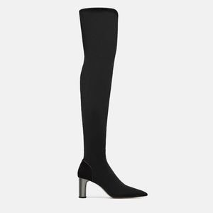 HEELED FABRIC BOOTS